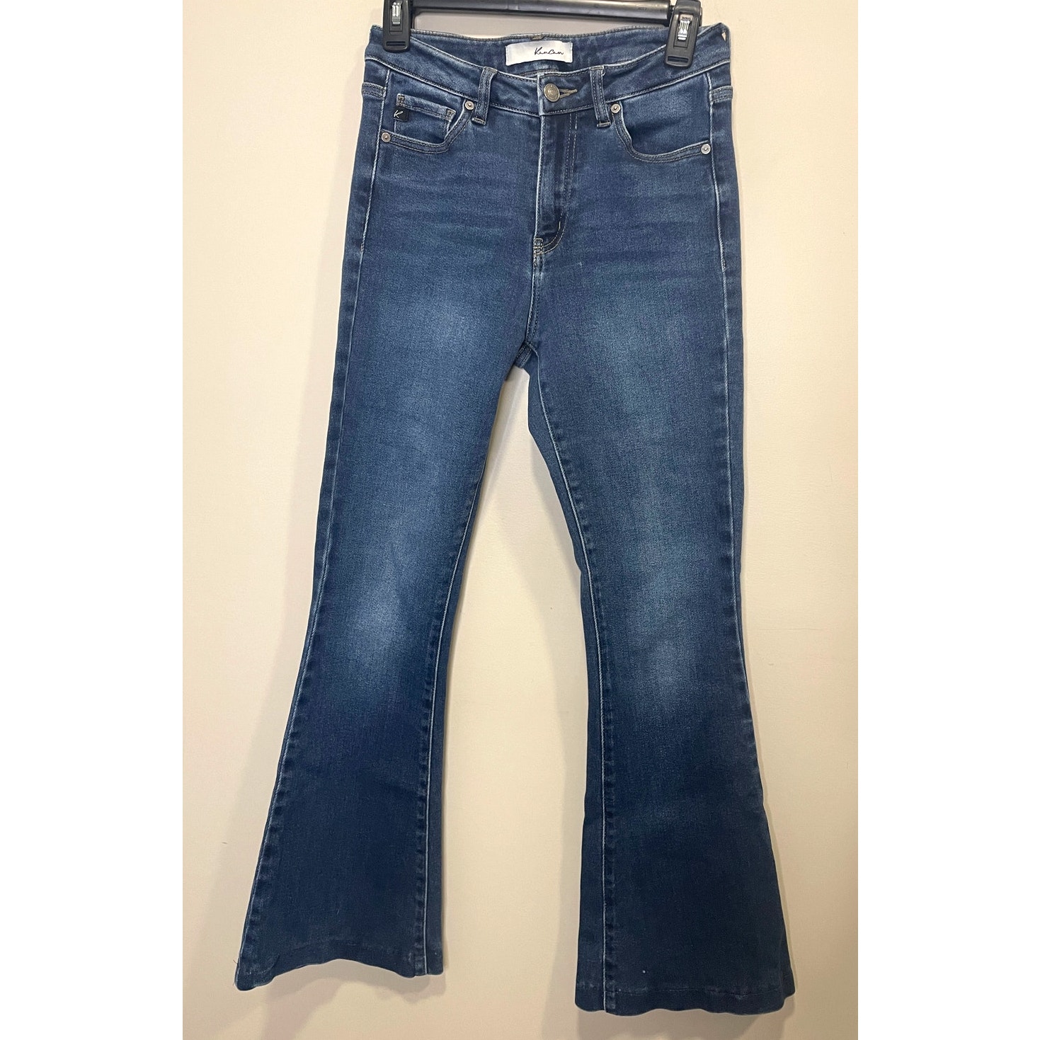 Kancan Flare Leg Dark Wash Denim Mid-Rise Stretch Women's Sz 27